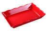 Yanco Scallop Edged Display Tray DC-6114R 6/Pcs Ideal for serving hot or cold appetizers, slices of bread, desserts, and other food for the entire table. Made from melamine material, it is popular for being reliable and having an unbreakable structure. The stylish Deli collection has a distinctive appearance featuring dinnerware With a glossy finish. It can be used in restaurants and catered events, outdoor dining areas, diners and cafes, and even hotels and poolside parties.