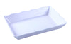 Scallop Edged Display Tray 6/Pcs Ideal for serving hot or cold appetizers, slices of bread, desserts, and other food for the entire table. Made from melamine material, it is popular for being reliable and having an unbreakable structure. The stylish Deli collection has a distinctive appearance featuring dinnerware With a glossy finish. It can be used in restaurants and catered events, outdoor dining areas, diners and cafes, and even hotels and poolside parties. 
