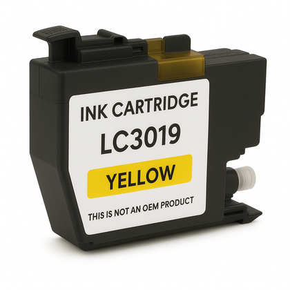 LC3019 Yellow Compatible Ink Cartridge for Brother Printer, vibrant color, 1,500 pages