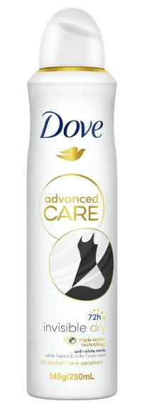 Dove Invisible Dry Antiperspirant Deodorant, 20ml, Case of 6 – 48-hour protection with no white marks and moisturizing care.