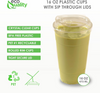 16oz Clear PLA Ice Coffee Cups with Sip Through Lids