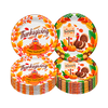 Thanksgiving Paper Dessert Plates, 7 Inch, Assorted Designs