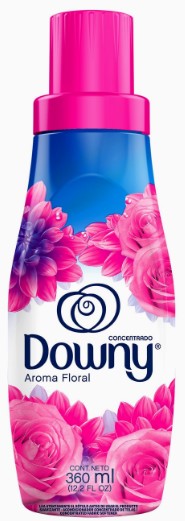 Downy Fabric Softener Aroma Floral Blue, 360ml, Case of 12 – softens clothes and leaves a fresh floral scent.