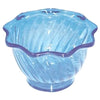 EcoQuality Dessert Dish DS-005B is a stylish and practical choice for serving sweet treats in any setting. Made from durable plastic, this 6 oz dish is lightweight yet sturdy, making it perfect for both personal and commercial use. Its unique round, flower-shaped design adds an elegant touch to dessert presentations, while the vibrant blue color enhances table settings. 