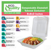EcoQuality graphic for 8 x 8 inch white compostable single compartment clamshell