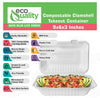 EcoQuality graphic for 9 x 6 inch white compostable single compartment clamshell