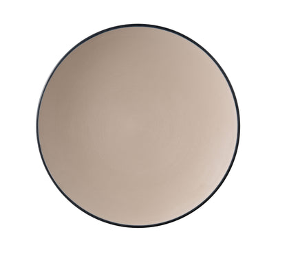 This Round Plate combines durability and contemporary elegance, making it ideal for both casual and upscale dining settings. Made from lightweight, scratch-resistant melamine, this dinner plate features a clay and black brushed texture that enhances its visual appeal. Perfect for serving entrées, it adds a refined touch to restaurants, hotels, and catered events. High quality affordable restaurant dinnerware.