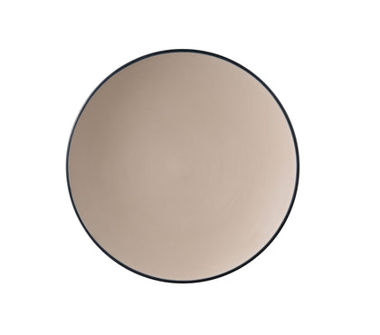This Round Plate combines durability and contemporary elegance, making it ideal for both casual and upscale dining settings. Made from lightweight, scratch-resistant melamine, this dinner plate features a clay and black brushed texture that enhances its visual appeal. Perfect for serving entrées, it adds a refined touch to restaurants, hotels, and catered events. High quality affordable restaurant dinnerware.