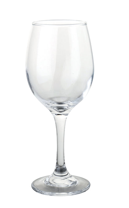  Wine Glass features a slender stem and gently curved bowl, designed to enhance the aroma and flavor of your favorite wines. With an 8 oz capacity, it is ideal for serving red or white wines in restaurants, wineries, or catered events. Crafted from clear, durable glass, it combines clarity with lasting strength. This piece from the Aqua Spirits collection is a versatile and elegant option for any table setting.