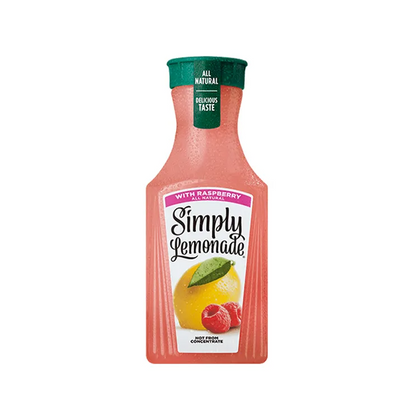 Simply Raspberry Lemonade 52oz juice 6 pack bottles fruit beverage