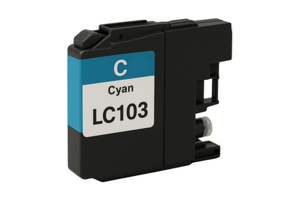 LC103 cyan ink cartridge compatible with Brother printers, 600-page yield