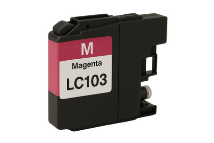 LC103 magenta ink cartridge compatible with Brother printers, 600-page yield