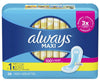 Always Maxi Daytime Pads with Wings, Size 1 Regular, 28 Count pack for reliable daytime period protection and comfort.