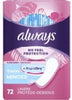 Always Thin Daily Liners, Regular Absorbency, Scented, 72 Count – thin, breathable pantyliners for daily freshness and comfortable protection.