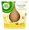 Air Wick Candle White Vanilla Bean 105g with warm, sweet vanilla fragrance in a decorative glass container