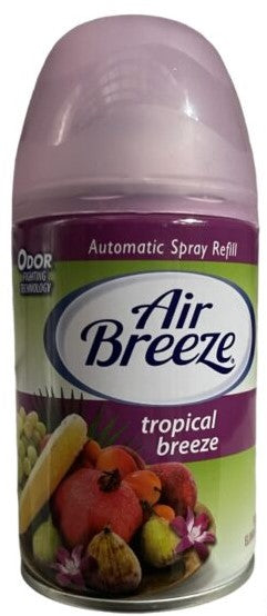 Air Breeze Auto Spray Refill Tropical Breeze 6.2 Oz can with fruity floral scent