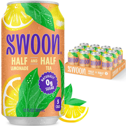 Swoon Half and Half Lemonade Iced Tea Zero Sugar 12oz Cans Pack of 12