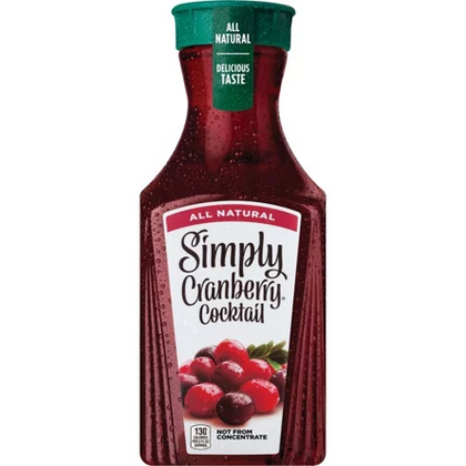 Simply Cranberry 52oz juice 6 pack bottles pure fruit beverage