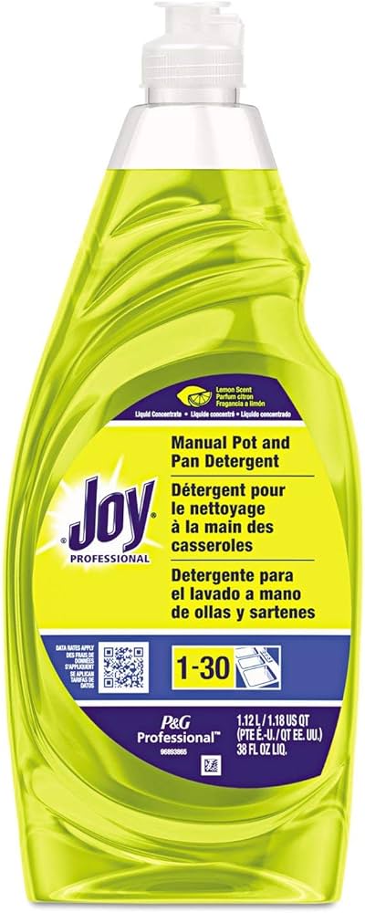 manual pot and pan cleaner lemon yellow 38oz grease-fighting formula fresh citrus scent large bottle versatile cleaning cookware utensils home commercial kitchens