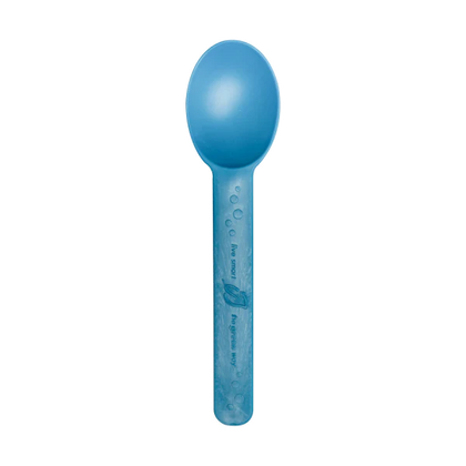 Disposable Heavy Weight Bio-Based Teal Blue Plastic Cutlery Spoons