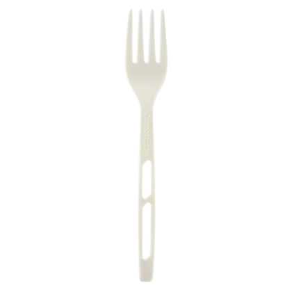 White CPLA Heavy Weight Wrapped Disposable Fork For Party & Catering