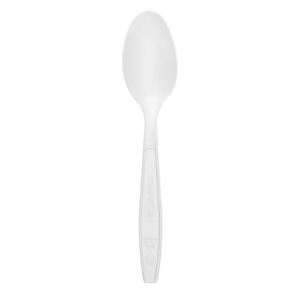 Natural Beige CPLA Heavy Weight Disposable Soup Spoons For Hot & Cold Foods