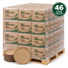 Illustrative full pallet mockup of kraft brown 9 inch uncoated paper plates, 46 cases per pallet