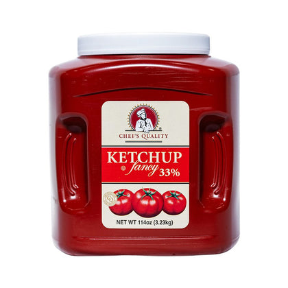 large rectangular plastic jug 7 lb 3 oz tomato ketchup with handle bulk container