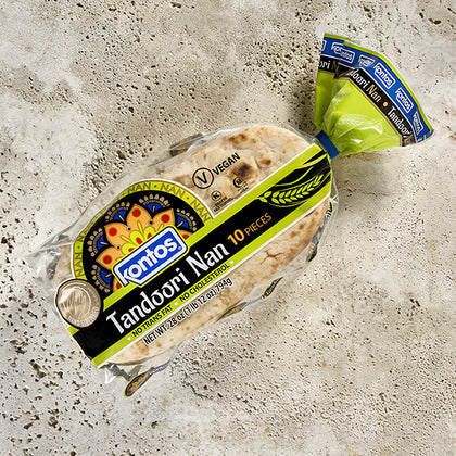 Kontos 28oz Tandoori Nan Vegan Bread Pack of 12