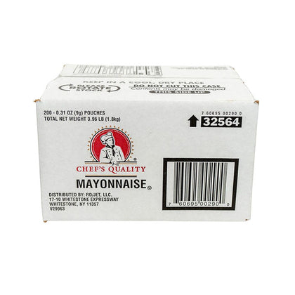 small rectangular 5.5 g mayonnaise packets single serve creamy condiment
