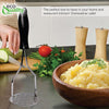 stainless steel potato masher durable construction ergonomic handle wide mashing plate smooth results easy to clean dishwasher safe versatile kitchen tool mashed potatoes vegetables fruits