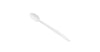 white plastic soda spoon, disposable milkshake spoon, polypropylene spoon for milkshakes, durable plastic beverage spoon, soda and milkshake serving spoon