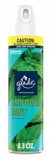 Glade Air Freshener Spray Empower Mint 8.3 oz, odor eliminating room spray with refreshing mint scent