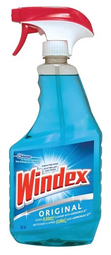 Windex Original Glass Cleaner Trigger Spray 765ml, Case of 12 – streak-free glass and window cleaner for home or commercial use.