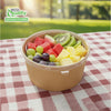 EcoQuality kraft paper bowl with clear PET lid disposable 45oz 150mm