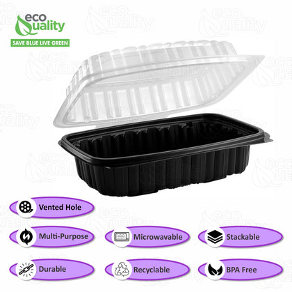 EcoQuality 9x9 inch hinged clamshell takeout container compostable