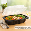 EcoQuality 9x9 inch hinged clamshell takeout container compostable