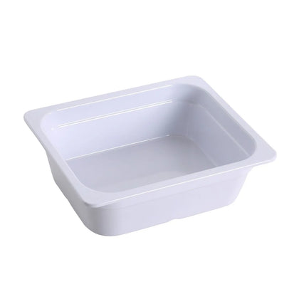 EcoQuality White Pan made from high-quality melamine material, that makes its dinnerware look like ceramics. These GN collection pans are commonly used for preparing and serving big portions of a variety of dishes like lasagna, cheese or egg dishes, macaroni and cheese, and other food. These pans would be perfect for your fine-dining restaurant, catered events, outdoor dining area or even hotels. High quality affordable restaurant and household dinnerware.