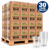 Illustrative 30 case pallet of EcoQuality clear PET 12 oz cups, 1000 cups per case
