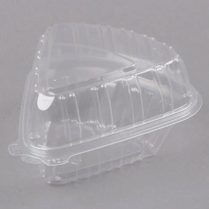 5.6x6.1x3 inch clear hinged pie container durable plastic secure lid full visibility stackable design food-grade protection individual pies tarts desserts safe transport fresh presentation