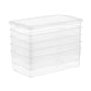 clear stackable storage durable plastic organizers transparent containers dustproof BPA-free multipurpose household closet under-bed office garage craft space-saving see-through bins