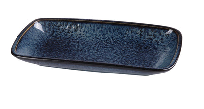 This Rectangular Plate is a stylish and functional addition to any dining setting. Made from high-quality porcelain with a sleek glaze finish, this rectangular plate features an elegant blue star pattern that enhances food presentation. Its rolled edge design adds a sophisticated touch while helping to prevent spills. Designed for versatility, this plate is ideal for serving appetizers, entrees, and desserts. High quality affordable restaurant dinnerware.