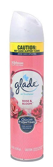 Glade Air Freshener Spray 2x Rose & Bloom 8.3 oz, floral room spray that eliminates odors with a fresh rose fragrance