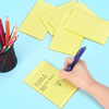 4x6 inch lined super sticky notes, 6 colorful pads stacked neatly for office and school use.