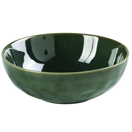 This Salad Bowl Porcelain Green Gem, a stunning 7-inches in diameter and 2.25 inch in height that brings natural elegance to every meal. Its vibrant green glaze creates an earthy, sophisticated look while the generous 28-ounce capacity perfectly serves salads, grain bowls, and sides. High quality and affordable restaurant dinnerware.
