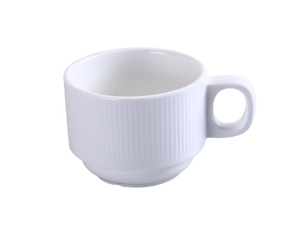 Yanco Coffee/Tea Cup SI-001 is a refined and durable choice for any dining establishment. Crafted from high-quality porcelain with a smooth white glaze, this 7-ounce cup is perfect for serving coffee, tea, and other hot beverages. Its sleek design makes it a great fit for fine-dining restaurants, cafes, and catered events. Built for convenience, it is dishwasher, oven, and microwave safe, ensuring effortless maintenance and versatility.