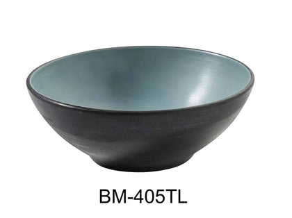 EcoQuality Soup/Cereal Bowl features a sleek gray and teal design, perfect for enjoying up to 15 ounces of your favorite soups or cereals. Made from durable melamine, it’s lightweight yet sturdy, ensuring it’s perfect for both everyday meals and special occasions. High quality affordable restaurant, household dinnerware.