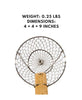 Stainless steel coarse mesh skimmer with a bamboo handle, 4 inches, ideal for lifting and straining larger food items.



