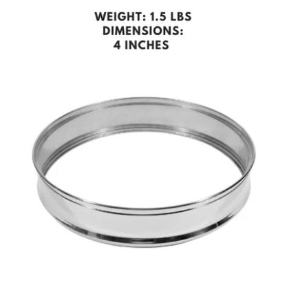 18-inch stainless steel steamer ring, designed to fit large steamers for even heat distribution and efficient cooking.



