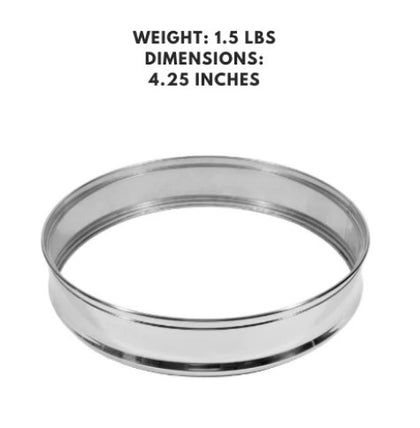 20-inch stainless steel steamer ring, designed for large steamers to ensure even heat distribution for optimal cooking results.



